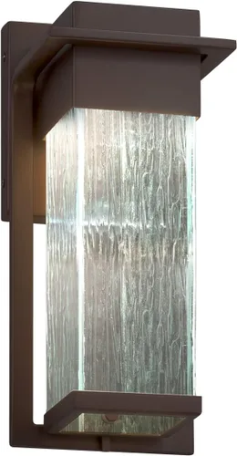 Miniatura 5 de Fusion Pacific - Aplique de pared pequeño LED para exteriores, pantalla de vidrio artesanal en ópalo, acabado negro mate