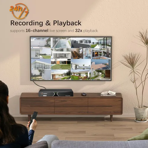 Miniatura 7 de TIGERSECU Grabador de seguridad DVR híbrido 4 en 1 de 16 canales Super HD 1080P con disco duro de 2 TB, para cámaras TVI/AHD/CVI/analógicas de 2MP
