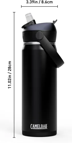 Miniatura 4 de CamelBak - Thrive - Botella de agua con tapa y pajilla, 20 onzas - Aislante de acero inoxidable, color negro
