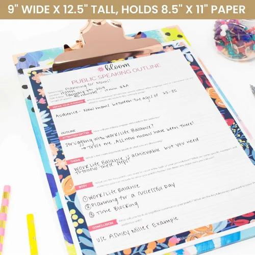 Miniatura 4 de bloom daily planners Portapapeles tamaño carta – Estándar A4 (9 pulgadas de ancho x 12.5 pulgadas de alto) bonito tablero decorativo para Abstracto