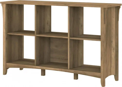 Miniatura 9 de Bush Home Salinas - Organizador de 6 cubos en blanco antiguo, solución de almacenamiento de oficina, organizador para el hogar con estantería