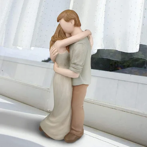 Miniatura 5 de Figura Romántica de Abrazo de Pareja, Aniversario de Boda Esculpida, Pintada a Mano, Regalos para Él y Ella, en Momentos de Amor, Estatua