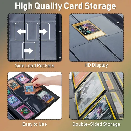 Miniatura 5 de Carpeta para tarjetas de intercambio, 9 bolsillos para tarjetas intercambiables, 360 bolsillos de doble cara, funda para tarjetas