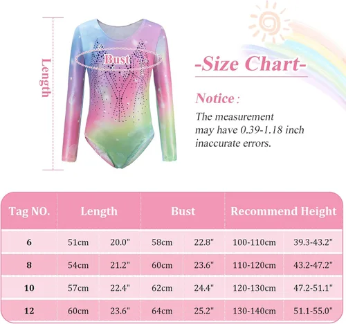 Miniatura 2 de Happy Cherry Leotardos de gimnasia para niñas, brillante, atlético, unitardo, ropa de baile