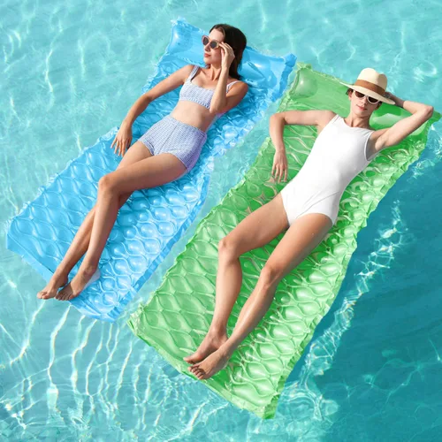 Miniatura 9 de SLOOSH Inflatable Pool Floats Raft,Floating Lounge for Adults,64x32 inch Swimming Mat Pool Mattress with Headrest,2 Pieces Float Air Mat for Summer