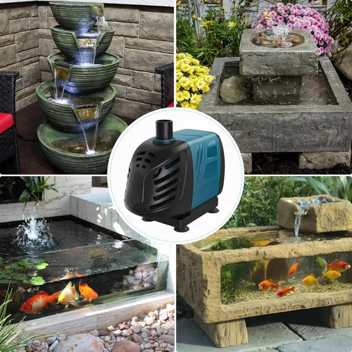 Miniatura 7 de Uniclife Bomba de agua sumergible y en línea para acuario de 320 GPH de 22 W, 5 pies de altura, CA de 120 V, silenciosa, ajustable, bomba de retorno