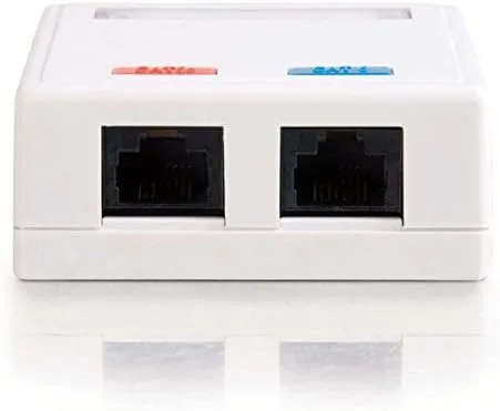 Miniatura 3 de C2G 03837 Caja de montaje en superficie Cat5e de 2 puertos, color blanco