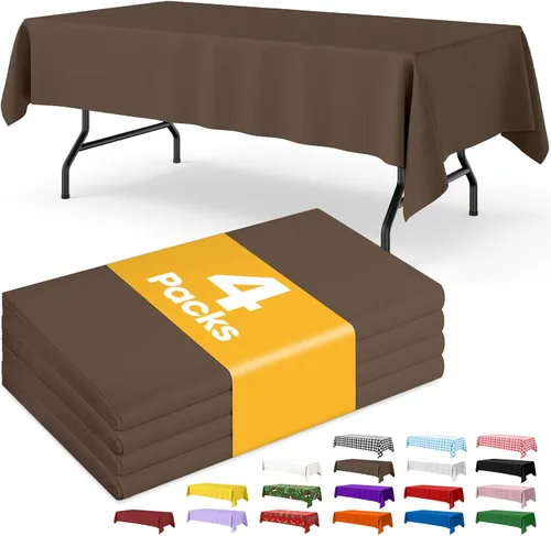 Miniatura 40 de Niuara Mantel de bandera estadounidense, paquete de 4 manteles patrióticos desechables de 54 x 108 pulgadas para mesas de 6 pies, decoraciones del 4