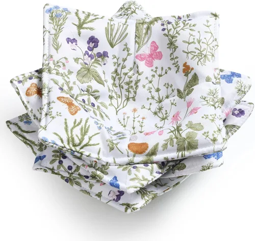 Miniatura 13 de Cunhill 4 Piezas Soportes Acogedores de Algodón para Tazones de Microondas para Comida Caliente Almohadillas Calientes Agarraderas para Tazones