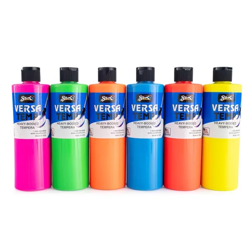Miniatura 8 de Sax Versatemp - Pinturas de témpera, colores fluorescentes surtidos, 6 unidades (paquete de 1) - 1440727