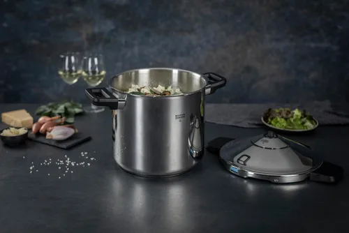 Miniatura 2 de Kuhn Rikon DUROMATIC® - Olla a presión para estufa de 7.0 L, 8.7 in, fabricada en Suiza, acero inoxidable 18/10, eficiencia energética, tapa