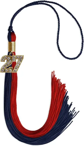 Miniatura 135 de Endea Graduation Borla de doble color con dije dorado (negro/oro brillante, 2022)