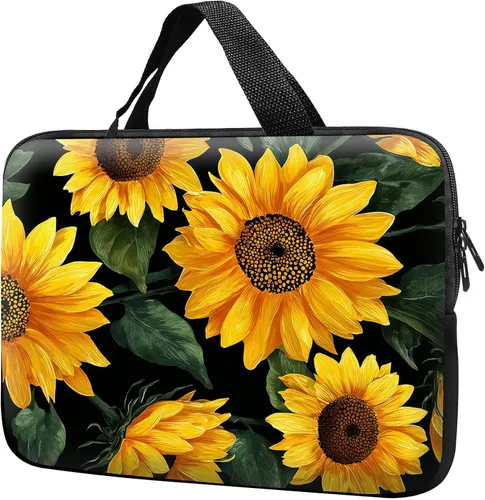 Miniatura 29 de Funda para laptop con asa de 10 pulgadas, impermeable, diseño de lentes de sol de alpaca, funda para computadora compatible con MacBook Air, Pro