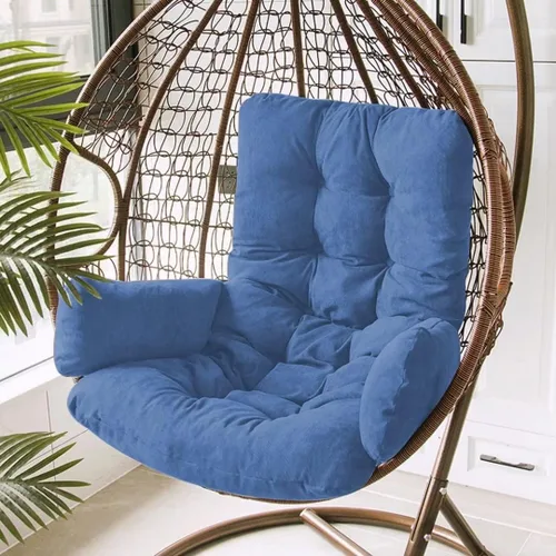 Cojín de repuesto para silla de huevo, cojín de asiento de cesta colgante, cojín suave para colgar silla de huevo, cojines de respaldo de 45 x 20