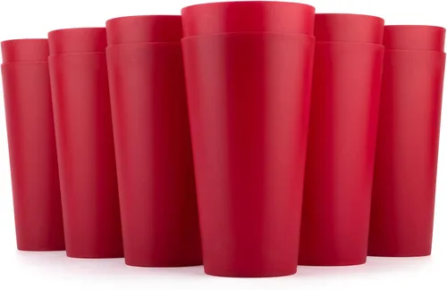 Miniatura 9 de KX-WARE Vasos de plástico de 32 onzas grandes para beber, juego de 12 unidades, color azul marino