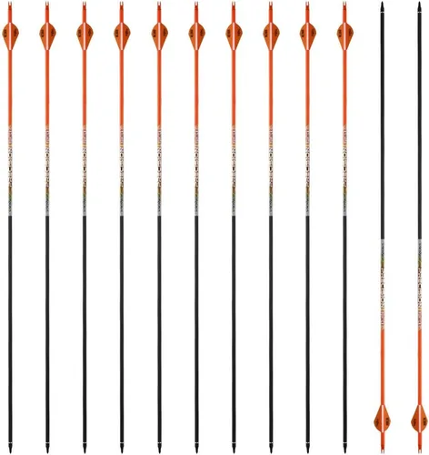 Miniatura 10 de Flechas de caza ST0.006 de 30/32 pulgadas para arco compuesto y recurvo, flechas de objetivo de tiro con arco 100% carbono con puntas extraíbles