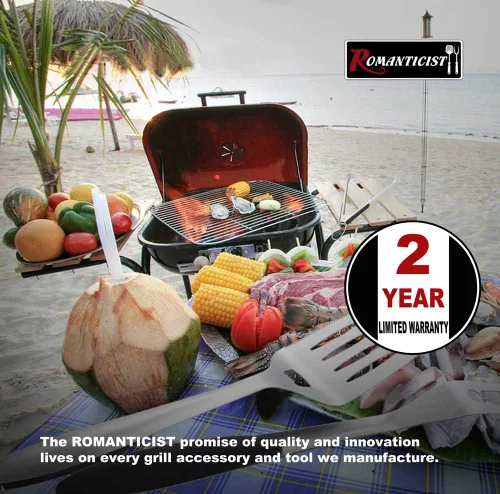 Miniatura 6 de ROMANTICIST 4 piezas de accesorios de parrilla resistentes para Top Chef - Juego de herramientas de parrilla profesional y herramientas básicas