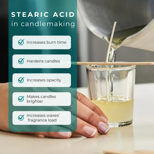 Miniatura 4 de Direct Candle Supply - Ácido esteárico para hacer velas, hacer jabón, hacer lociones y cosméticos - a base de vegetales (1 lb)