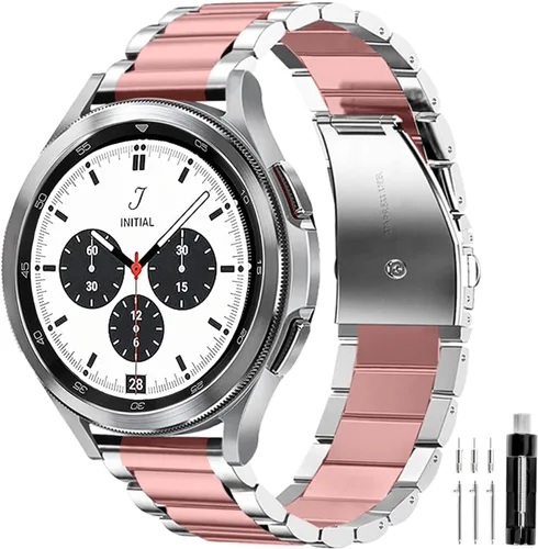 Miniatura 14 de GOLDTOLUCK Correa de acero inoxidable compatible con Samsung Galaxy Watch 8 7 6 5 4 Classic FE Pro 40mm 44mm 46mm 43mm 47mm 45mm 42mm 20mm
