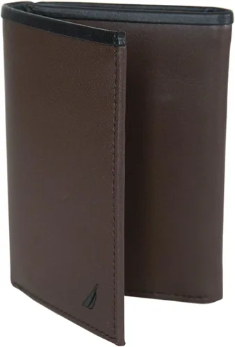 Miniatura 52 de Nautica Men's Trifold Wallet RFID Blocking Protection ID Window Card Slots Genuine Leather Durable