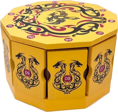 Miniatura 7 de Dragons Cave Safe Secret - Caja de rompecabezas con dinero y tarjetero de regalo en una caja de seguridad de madera IQ desafiante con compartimentos