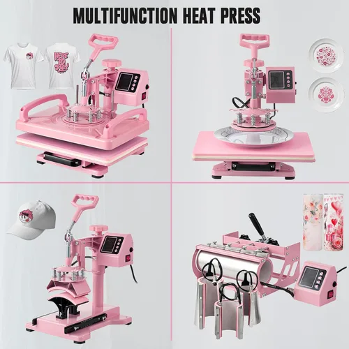 Miniatura 2 de Leomru Máquina de Prensa de Calor 8 en 1 de 12x15 Pulgadas, Máquina de Prensa de Calor para Camisetas Gorra Tapa Taza Placa Giro de 360° Alejado