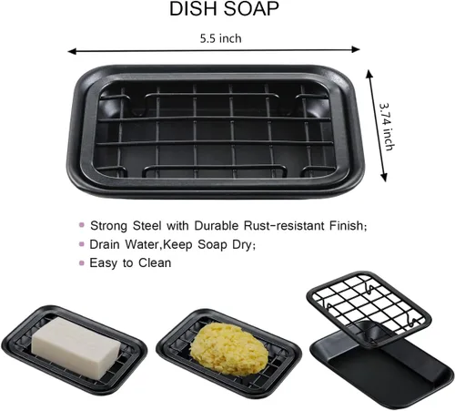Miniatura 7 de SheeChung. - Conjunto de accesorios para baño de frascos Mason, juego de 6 unidades. Negro