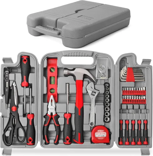 Miniatura 11 de Hi-Spec Juego de herramientas de reparación de bricolaje rosa para el hogar, 54 piezas, para mujeres, mujeres, principiantes, herramientas manuales