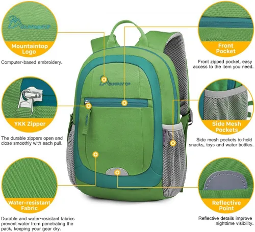 Miniatura 5 de MOUNTAINTOP Mochila infantil para niños y niñas, bolsa de jardín de infantes preescolar
