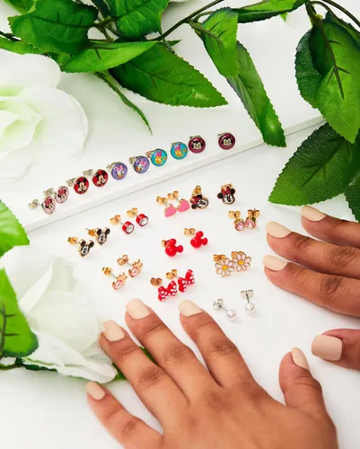 Miniatura 3 de Disney Paquete de 16 pares de aretes tipo dormilona con licencia oficial de Disney para niñas de Mickey, Minnie Mouse y Friends, Disfraz, No es una