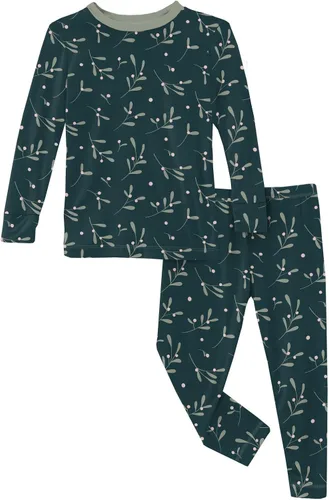 Miniatura 102 de KicKee Pants Conjunto de pijama de manga larga con estampado de piezas