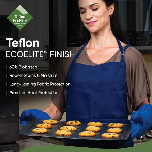 Miniatura 6 de Xlnt - Guantes de silicón antideslizantes para horno, resistentes al calor, con acabado de teflón Eco Elite, con lazo para colgar, ideales para uso