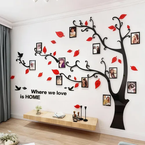Miniatura 12 de Calcomanías de pared de árbol 3D - DIY, calcomanías de marcos de fotos y árbol de pared, marcos para fotos familiares, murales con calcomanías