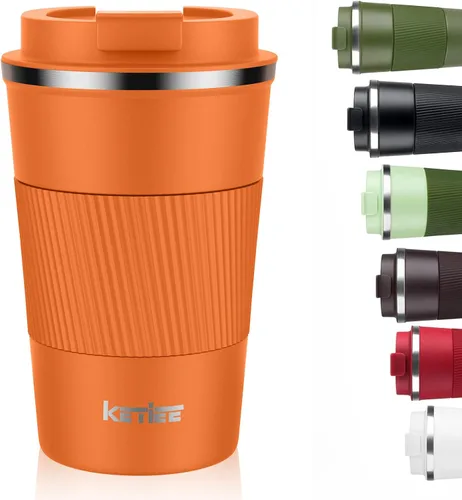Miniatura 25 de KETIEE Taza de café de 12 oz: Taza de café con aislamiento al vacío y tapa a prueba de fugas, taza de viaje de acero inoxidable con doble pared