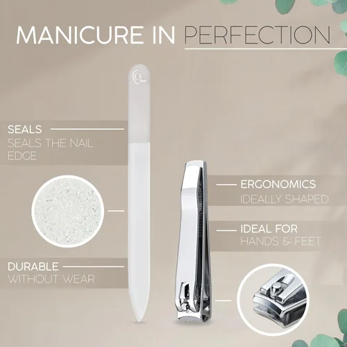 Miniatura 7 de Juego de manicura para mujeres y hombres – Kit de aseo profesional de 12 piezas con herramientas de primera calidad, funda de cuero genuino y lima