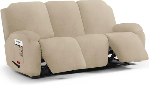 Miniatura 42 de 3 fundas elásticas para sillas reclinables, fundas de tela de felpa y protectores duraderos de muebles para niños y mascotas (1 plaza, negro)