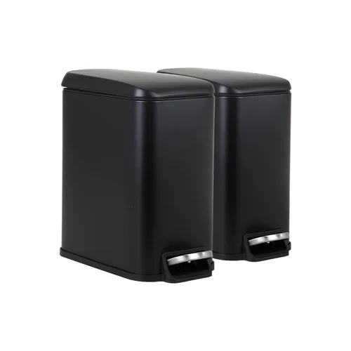 Miniatura 10 de Cubo de basura de acero inoxidable de 10 galones con tapa y asa con bisagras y asa, papelera de metal para cocina, hogar, cocina, oficina, papelera