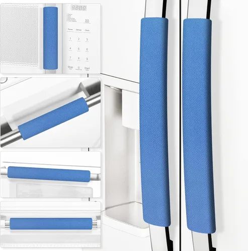 Miniatura 9 de Juego de 6 fundas para manijas de puerta de refrigerador, recortables, lavables, fundas para manijas de electrodomésticos, protector de manija