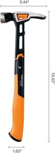 Miniatura 2 de Fiskars Pro IsoCore - Martillo de uso general de 20 oz (15.5") - con garra de extracción, agarre absorbente de impactos y iniciador magnético