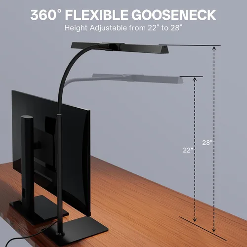 Miniatura 6 de Kary Lámpara de escritorio LED con base, luz de arquitecto para el cuidado de los ojos para la oficina en casa, lámpara de tareas de 12 W con cuello