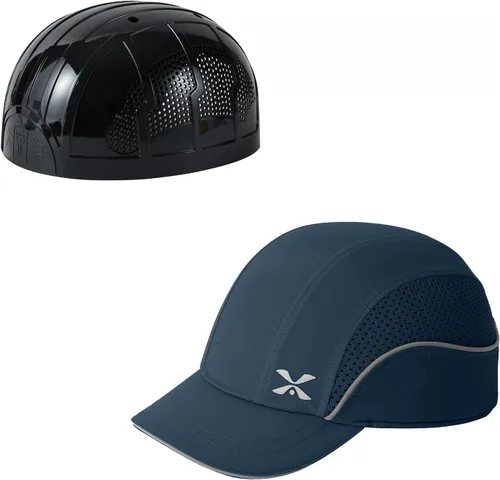 Miniatura 23 de TIHEEN Gorra de seguridad unisex, estilo gorra de béisbol con rayas reflectantes, ligera y transpirable, gorra de protección para la cabeza