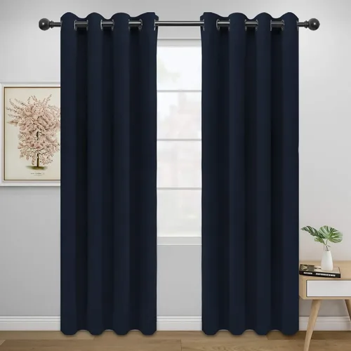 Miniatura 154 de Easy-Going - Cortinas opacas para dormitorio, aislamiento térmico sólido con ojales, cortinas de ventana para reducción de ruido, cortinas
