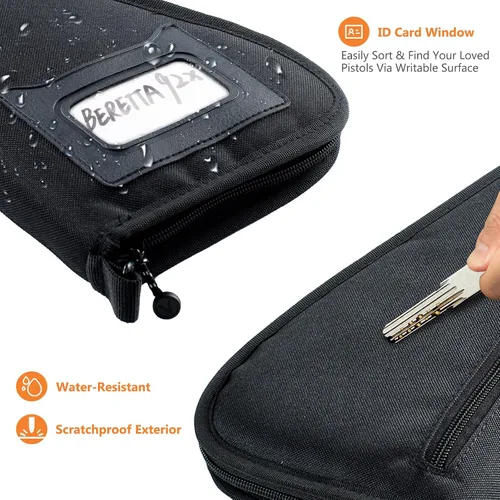 Miniatura 6 de Estuche suave para pistola para armas de mano - Estuches individuales para pistolas - Bolsa para pistola - Estuche para armas de mano con cierre