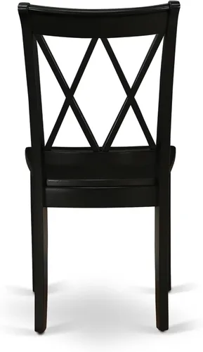 Miniatura 15 de East West Furniture AMCL3-BCH-W - Juego de mesa de comedor de 3 piezas contiene una mesa de cocina redonda con pedestal y 2 sillas de comedor, 36 x