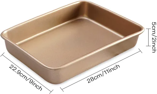 Miniatura 6 de Paquete de 2 bandejas para hornear de 11 pulgadas, bandeja para hornear de tamaño profundo antiadherente, bandeja para galletas, brownies, pasteles
