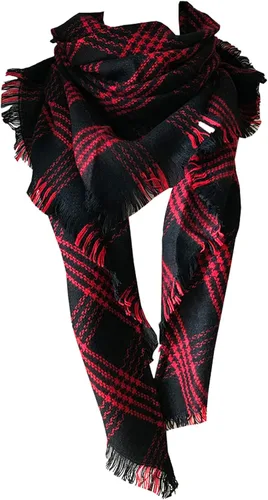 Miniatura 110 de Wander Agio - Bufanda envolvente con diseño a cuadros o triangular para mujer, cálida y larga, de punto, sensación de cachemira, chal