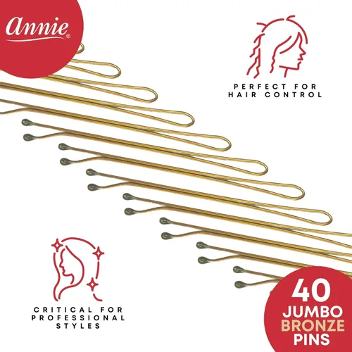 Miniatura 2 de Annie Juego de rodillos de 2 3/4 pulgadas, pinzas de metal para el cabello, 40 unidades (bronce)