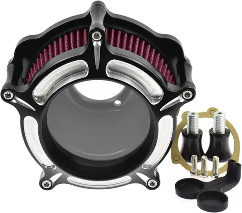 Miniatura 11 de Filtro de aire CNC para motocicleta Filtro de aire Limpiador de sistema de admisión (D-Para M8 Touring 17-23, Softail 18-24)
