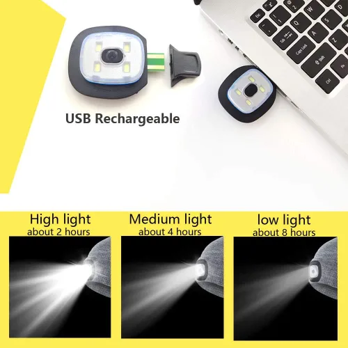 Miniatura 5 de CENSGO Gorro unisex con luz LED recargable por USB, regalos para papá, padre, hombres, marido, cálido gorro de punto