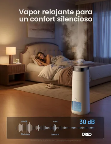 Miniatura 6 de DREO Humidificador inteligente de 16 L para habitación grande, 1000 pies cuadrados, humidificadores de aire de niebla fría de 130 horas para Blanco